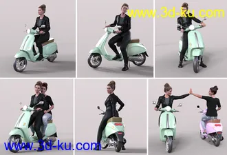 3D打印模型Z Belina Bike and Poses for Genesis 8.1 Female and Victoria 8.1的图片