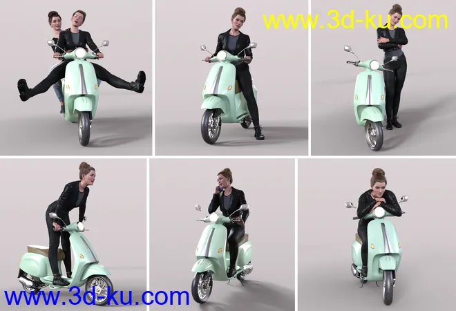 Z Belina Bike and Poses for Genesis 8.1 Female and Victoria 8.1模型的图片6