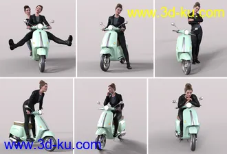 3D打印模型Z Belina Bike and Poses for Genesis 8.1 Female and Victoria 8.1的图片