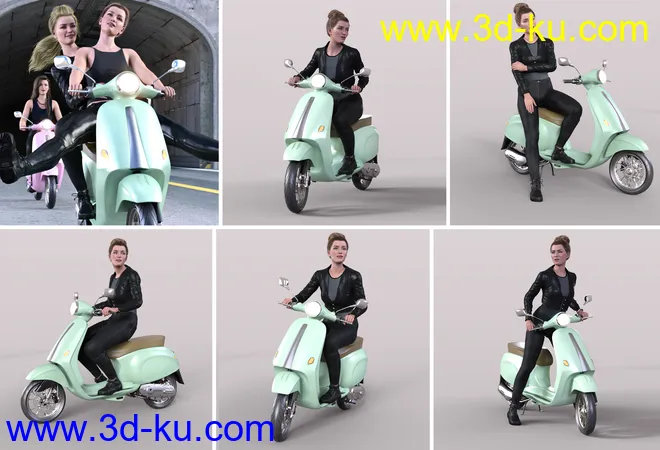 Z Belina Bike and Poses for Genesis 8.1 Female and Victoria 8.1模型的图片7
