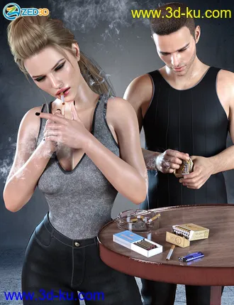 3D打印模型Z Cigarette Break Props and Poses for Genesis 8的图片