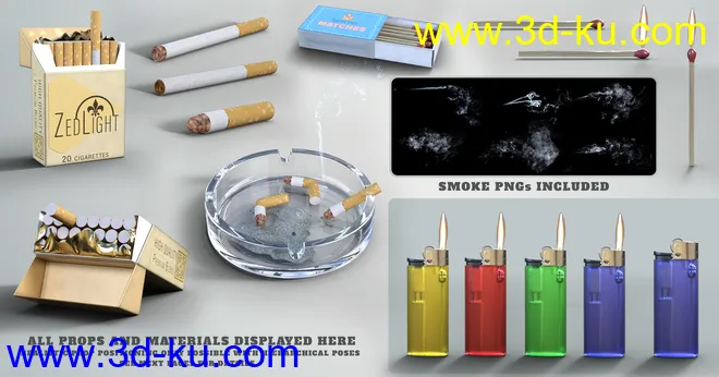 Z Cigarette Break Props and Poses for Genesis 8模型的图片3
