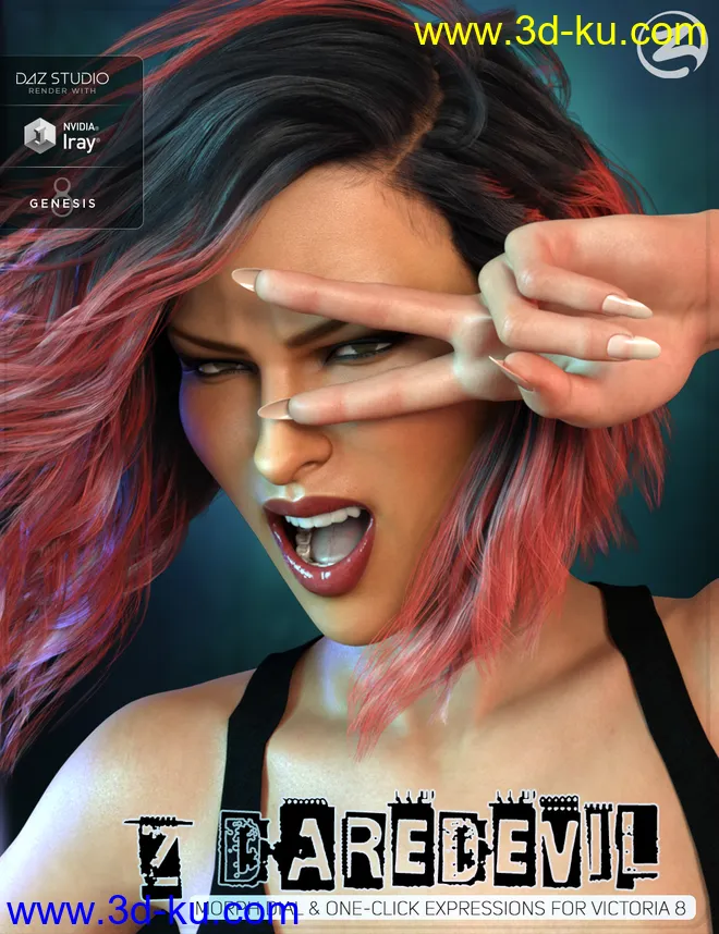 Z Daredevil - Dialable and One-Click Expressions for Genesis 8 Female(s)模型的图片1