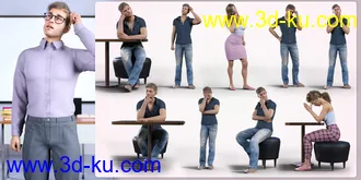 3D打印模型Z Deep in Thought Pose Mega Set for Genesis 3 and 8的图片