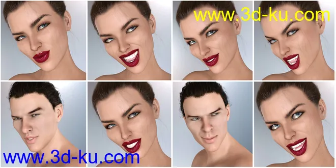 Z Devilish Smiles and Expressions for Genesis 3 and 8模型的图片5