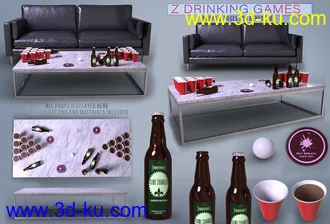3D打印模型Z Drinking Games Props and Poses for Genesis 8的图片