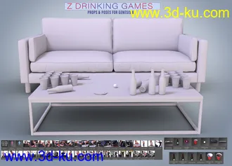 3D打印模型Z Drinking Games Props and Poses for Genesis 8的图片
