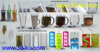 3D打印模型Z Drinks Aplenty Props and Poses for Genesis 8的图片