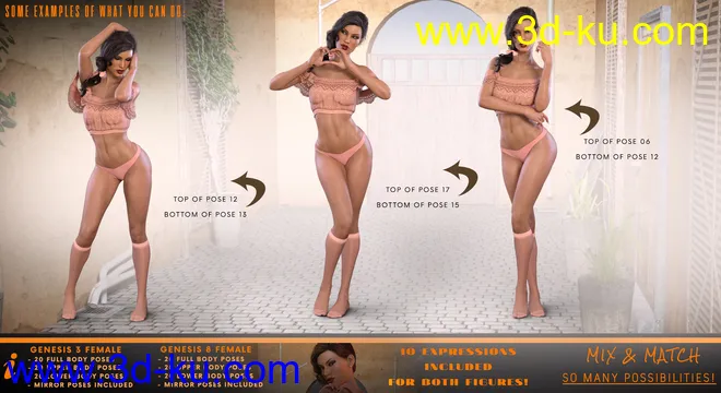 Z Eye Catching - Poses and Partials for Genesis 3 and 8 Female模型的图片3