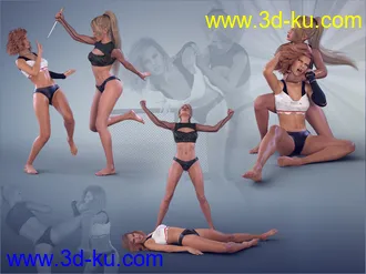 3D打印模型Z Fight Club - Couple Poses for Genesis 3 & 8 Female的图片
