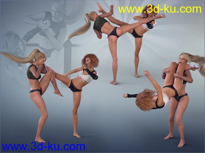 Z Fight Club - Couple Poses for Genesis 3 & 8 Female模型的图片7
