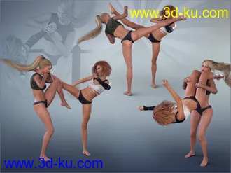 3D打印模型Z Fight Club - Couple Poses for Genesis 3 & 8 Female的图片