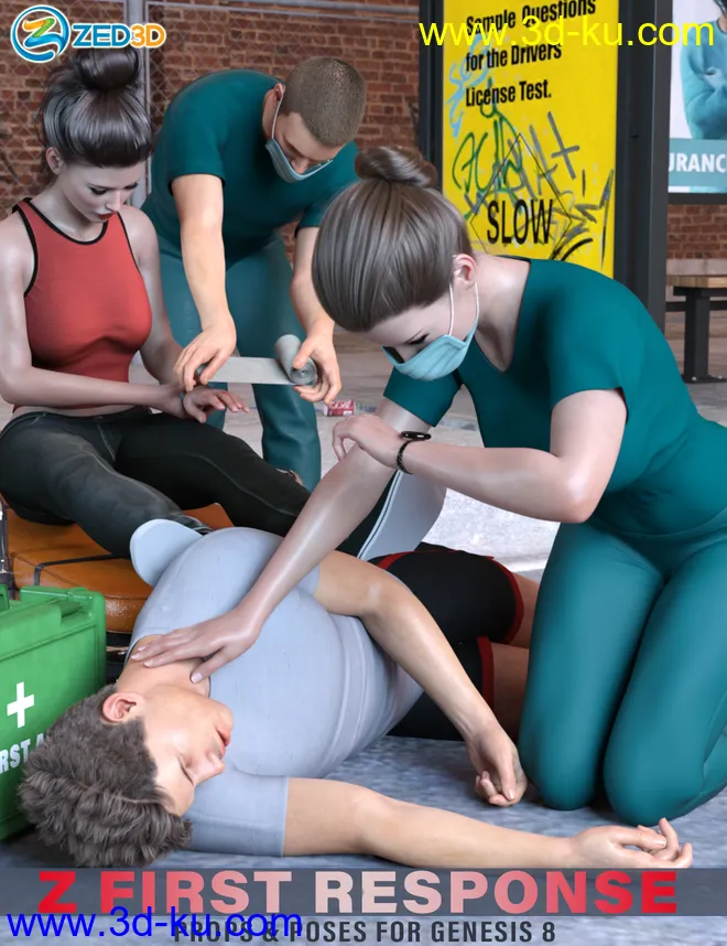 Z First Response Props and Poses for Genesis 8模型的图片1