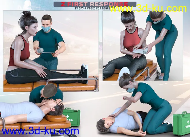 Z First Response Props and Poses for Genesis 8模型的图片5