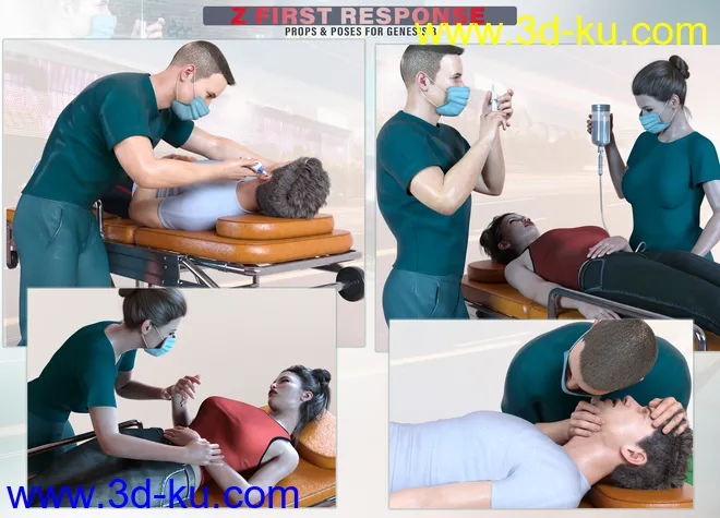 Z First Response Props and Poses for Genesis 8模型的图片6