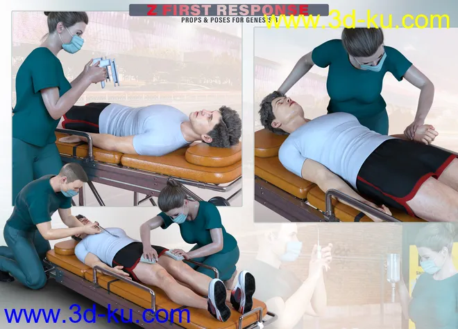 Z First Response Props and Poses for Genesis 8模型的图片7