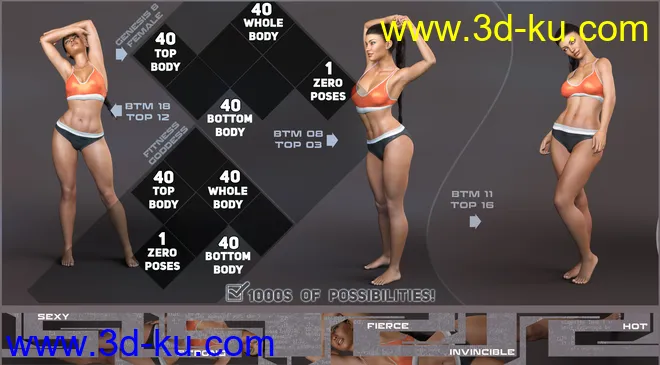 Z Fitness Goddess Shape Preset and Poses for Genesis 8 Female模型的图片3
