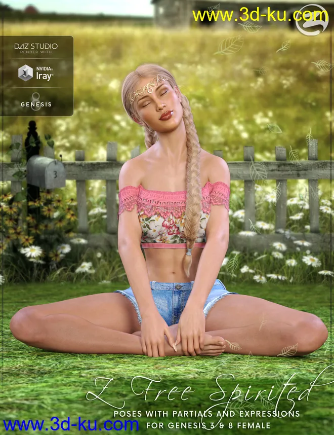 Z Free Spirited - Poses with Partials and Expressions for Genesis 3 & 8 Female模型的图片1