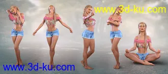 3D打印模型Z Free Spirited - Poses with Partials and Expressions for Genesis 3 & 8 Female的图片