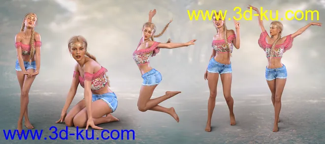 Z Free Spirited - Poses with Partials and Expressions for Genesis 3 & 8 Female模型的图片5