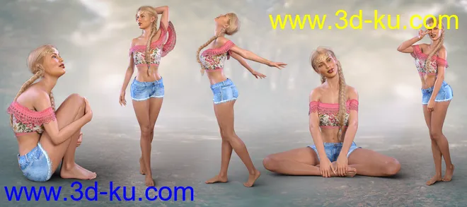 Z Free Spirited - Poses with Partials and Expressions for Genesis 3 & 8 Female模型的图片6