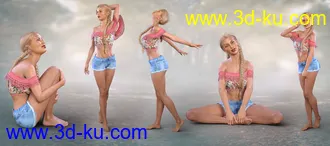 3D打印模型Z Free Spirited - Poses with Partials and Expressions for Genesis 3 & 8 Female的图片