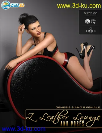 3D打印模型Z Leather Lounge - Prop and Poses for Genesis 3 and 8 Female的图片
