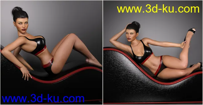 Z Leather Lounge - Prop and Poses for Genesis 3 and 8 Female模型的图片3