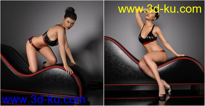 Z Leather Lounge - Prop and Poses for Genesis 3 and 8 Female模型的图片4