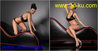 3D打印模型Z Leather Lounge - Prop and Poses for Genesis 3 and 8 Female的图片