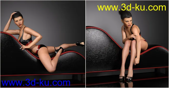 Z Leather Lounge - Prop and Poses for Genesis 3 and 8 Female模型的图片5
