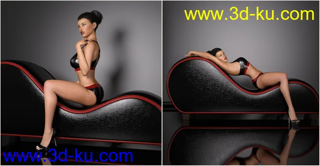 Z Leather Lounge - Prop and Poses for Genesis 3 and 8 Female模型的图片6