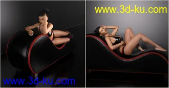 3D打印模型Z Leather Lounge - Prop and Poses for Genesis 3 and 8 Female的图片