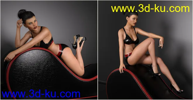 Z Leather Lounge - Prop and Poses for Genesis 3 and 8 Female模型的图片8