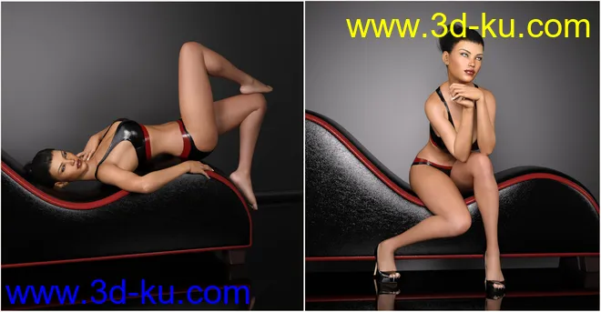 Z Leather Lounge - Prop and Poses for Genesis 3 and 8 Female模型的图片9