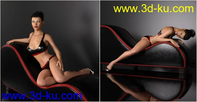 Z Leather Lounge - Prop and Poses for Genesis 3 and 8 Female模型的图片10