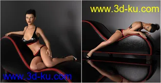 3D打印模型Z Leather Lounge - Prop and Poses for Genesis 3 and 8 Female的图片