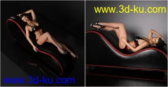 3D打印模型Z Leather Lounge - Prop and Poses for Genesis 3 and 8 Female的图片