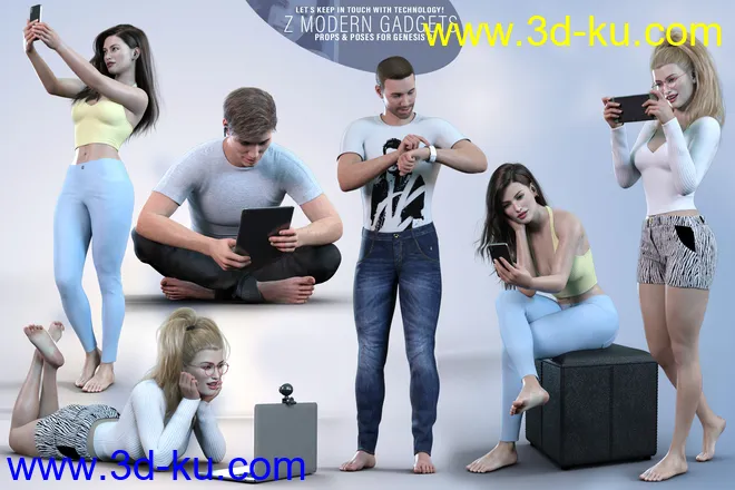 Z Modern Gadgets Props and Poses for Genesis 8模型的图片5