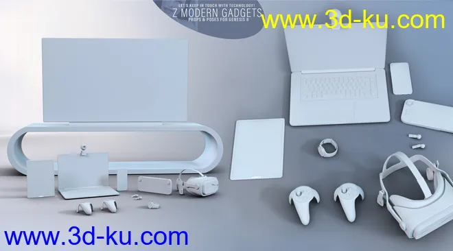 Z Modern Gadgets Props and Poses for Genesis 8模型的图片12