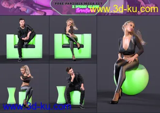 3D打印模型Z Neon Glow Furniture and Pose Mega Set for Genesis 3 and 8的图片