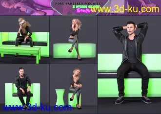 3D打印模型Z Neon Glow Furniture and Pose Mega Set for Genesis 3 and 8的图片