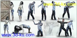 3D打印模型Z Night Terrors Pose Mega Set for Genesis 3 and 8的图片