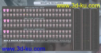 3D打印模型Z Pain and Hurt Mix and Match Expressions for Genesis 8.1 Female的图片