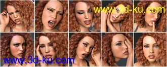 3D打印模型Z Pain and Pleasure Expressions for Genesis 3 and 8 Female的图片