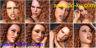 3D打印模型Z Pain and Pleasure Expressions for Genesis 3 and 8 Female的图片