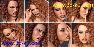3D打印模型Z Pain and Pleasure Expressions for Genesis 3 and 8 Female的图片