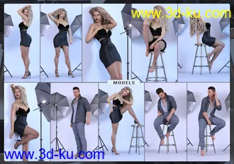 3D打印模型Z Photoshoot Builder Props and Poses for Genesis 8的图片