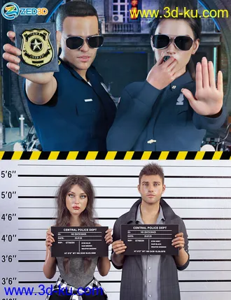 3D打印模型Z Police Props and Poses for Genesis 8的图片