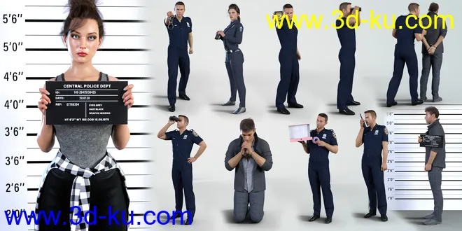 Z Police Props and Poses for Genesis 8模型的图片7